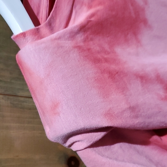 ALL SAINTS PINK TIE DYE CROP TOP W SHOULDER PADS SIZE X-SMALL - Picture 2 of 8